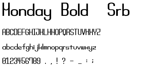 Monday Bold (sRB) font